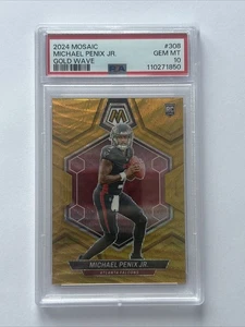 2024 Panini Mosaic 308 Michael Penix Jr. Gold Wave /17 - Bild 1 von 2