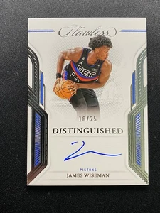2022-23 Panini impecable en tarjeta automática James Wiseman #/25 pistones distinguidos - Imagen 1 de 2