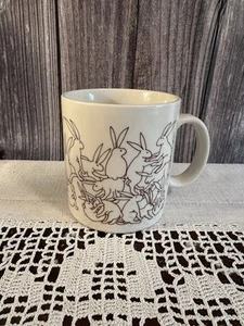 Vintage Taylor & Ng Japan Naughty Humping Bunny Rabbits Ceramic Coffee Mug Brown - Picture 1 of 5