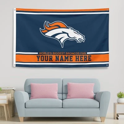 Personalized Denver Broncos 3x5 ft Flag Custom Football Biggest Fan Banner - Image 1 of 4