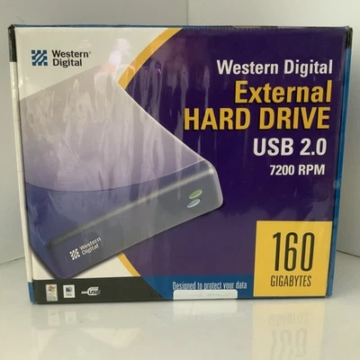 Western Digital External Hard Drive USB 2.0 7200 RPM 160 Gigabytes - Image 1 of 4