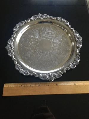 Vintage Wallace Baroque 9 inch Silverplate tray - Image 1 of 3