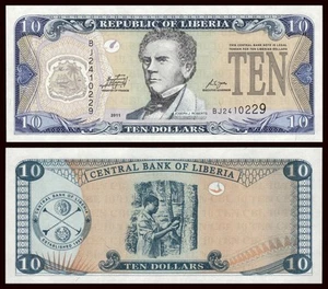 Liberia 10 Dollars 2011 Pick 27f SC = UNC - Imagen 1 de 5