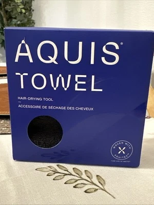 Aquis Aquitex Lisse Black Strengthens Repairs Quick Drying Hair Towel NEW - Image 1 of 4