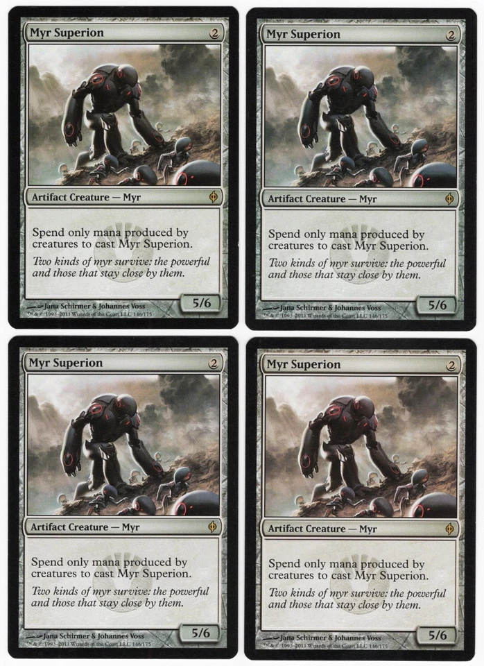 Myr Superion x4 4x 2011 New Phyrexia PLAYSET Rare Artifact Creature MTG NM AZ1 - Image 1 of 2