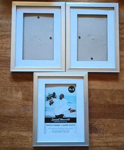 Set of 3-Special Moments Photo Frames 4x6-Silver Wall Mount/Easel Back-3 For 5 - Picture 1 of 6