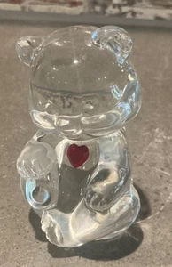 Fenton Glas Geburtsstein BÄR mit klarem Herz ~ Juli - Bild 1 von 5