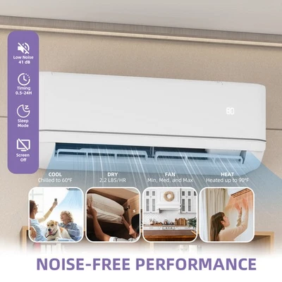 12k BTU Mini Split Air Conditioner Heat Pump System 21 SEER 220V Wifi Ductless - Image 1 of 4