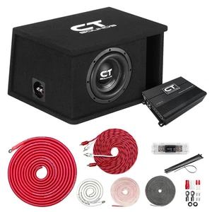 CT Sounds Single 8" 800W komplettes Basspaket mit geladener Subbox und Verstärker - Bild 1 von 5
