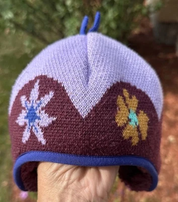 PATAGONIA Sombrero Tejido Gorro Niño Pequeño Talla Púrpura Reversible Esquí Púrpura Vellón Foto 1 de 4
