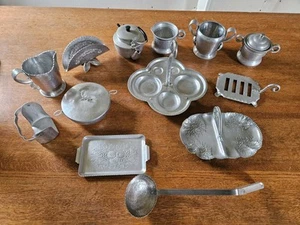 Lot Vintage Aluminum Ware Signed Hand Wrought Hammered Forged Pressed in USA - Picture 1 of 9