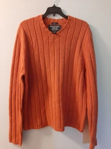 Abercrombie & Fitch Muskel Pullover Herren XL orange Wolle dicker Strick Fischer Vintage - Bild 1 von 4