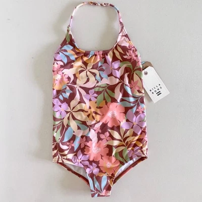 NEW Billabong Girls “Sweet Talkin” one piece swimsuit in Brown -Size 12 - Image 1 of 4