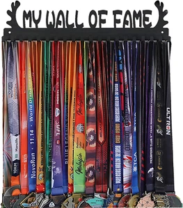 Personalized Medal Hanger Display Trophy Shelf - Sports Medal Display Rack with - Picture 1 of 12