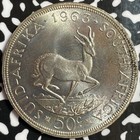 1963 South Africa 50 Cents Lot#D0017 Large Silver Coin! High Grade! Beautiful!