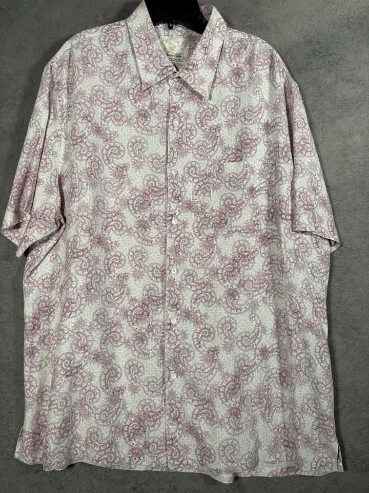 Camisa Tasso Elba Island Para Hombres XL Lino Mezcla Seda Cachemira Manga Corta Informal Foto 1 de 4