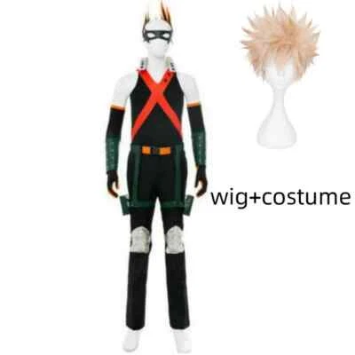 My Hero Academia Bakugou Katsuki Cosplay Costume Wig Fighting Uniform Jumpsuit - Image 1 of 4