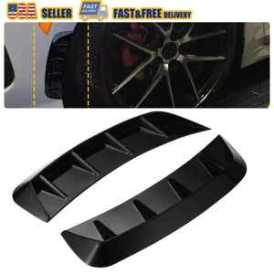 2X Sport Black Side Fender Air Vents Wing Cover Trim Car Accessories Universal - Picture 1 of 19