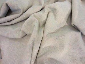 Tessuto tappezzeria drappeggio texture NUBBY slubby vintage TAN & BLU 2 3/8 yd - Foto 1 di 6