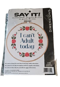 Dimensions® Cross Stitch Kit = I Can't Adult Today #70-74298 New - Picture 1 of 1