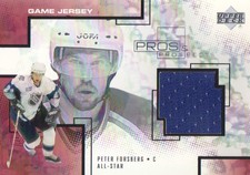 2000-01 UD Pros and Prospects Game JERSEY #PF Peter Forsberg All Star