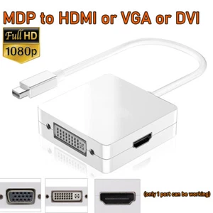 3-in-1 Mini DisplayPort to HDMI DVI VGA Adapter Thunderbolt 2 Mini DP Converter - Picture 1 of 9