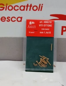 AMATI VITI OTTONE CON DADO mm 1,4X10 (10 pezzi) art 4960-10 - Foto 1 di 1