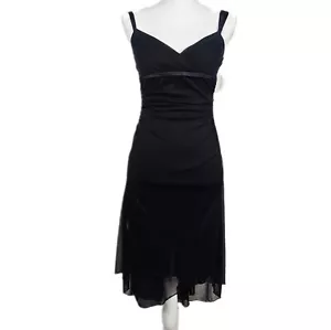 Medium Asymmetrical Dress Black Sleeveless Coquette Whimsy Goth Babydoll Y2k - Picture 1 of 11