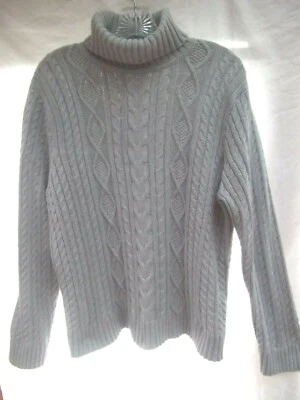 Pria sweater sz XL gray tunic cable knit ski turtleneck MINT - Image 1 of 4