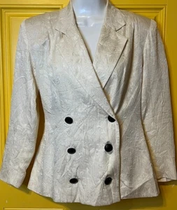 Aseret Seide Bluse Jacke Jacquard Kegelform Knöpfe Gr. 4 Karriere ruhig Luxus - Bild 1 von 2