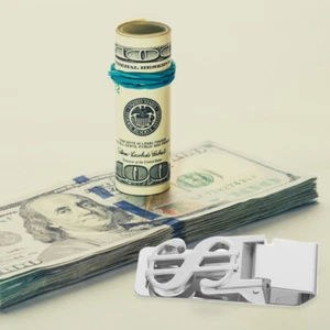 Mini clips de billetera de dinero de acero inoxidable con forma de letrero de dólar de metal - Imagen 1 de 11