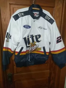 Giacca in pelle vintage #2 Rusty Wallace Miller Lite Race taglia XL - Foto 1 di 12