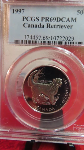Canada 50 cents 1997 Dogs of Canada Nova Scotia Duck Tolling Retriever PCGS PR69 Cover