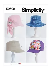 SIMPLICITY 9509 ADULTS & CHILDRENS HATS Sewing Pattern Sizes UNISEX - Picture 1 of 7