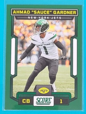 2023 Score Green #292 Ahmad "Sauce" Gardner New York Jets FOOTBALL Card W7 - Image 1 of 2