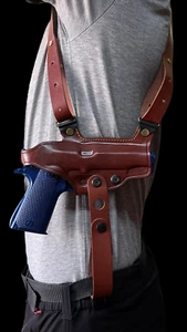 K060 Miami Vice Horizontal Shoulder Holster For Colt 1911 RH Handmade! - Picture 1 of 22