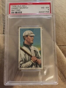1909-11 T206 Old Mill Danny Murphy Batting PSA 4 Philadelphia Americans - Picture 1 of 2