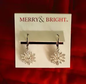 Crystal Pave Snowflake Earrings - Picture 1 of 1
