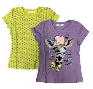 Mädchen Shirt T-Shirt SET 2er Pack bpc lila grün NEU Größe 128/134 - Picture 1 of 1