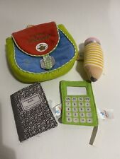 Gund My First Backpack Plush Baby 4Pc Playset Pencil Notebook Calculator GUC