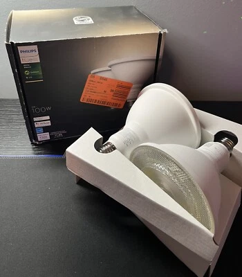Philips Hue Smart Par38 LED Light Bulb-White 1300LM E26 100W 2pk - Image 1 of 2
