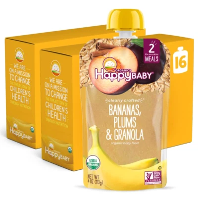 Bolsas de comida para bebés Organics etapa 2, sin gluten, bocadillo vegano y saludable, claramente  Foto 1 de 4