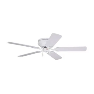 Emerson 52" Snugger Ceiling Fan - White/Bleached Oak, 5 Blades Contemporary 5REV - Picture 1 of 8