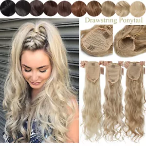 Extensiones de cabello con clip de cola de caballo de 24" como cabello humano rizado largo para mujer - Imagen 1 de 22