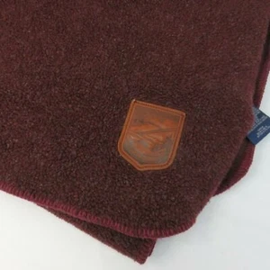 Ralph Lauren Throw 50x83in blanket 1967 maroon embroidered vintage - Picture 1 of 8