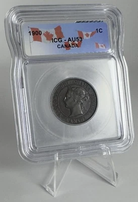 1900 Canada Queen Victoria 1 Cent AU53 Royal Mint Canadian Penny - Image 1 of 4