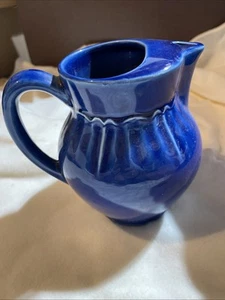 Vtg Varages France luberon Blue Water Wine Pitcher 6.25" Rare Tiny Chip - Picture 1 of 6
