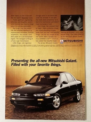 Abrigo de diamante Mitsubishi Galant 1994 impreso anuncio lleno de cosas favoritas Foto 1 de 2