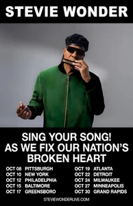 Póster de concierto enmarcado de la gira de Stevie Wonder 2024 por Estados Unidos - Imagen 1 de 2