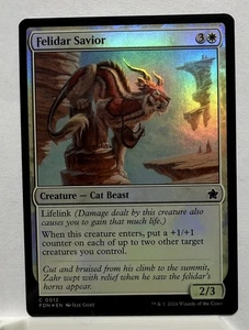 x1 Felidar Savior FDN Foundations MTG 12 FOIL COMMON M/NM 1x - Picture 1 of 2